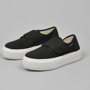 Marimekko Black Marka Platform Canvas Strap Sneakers